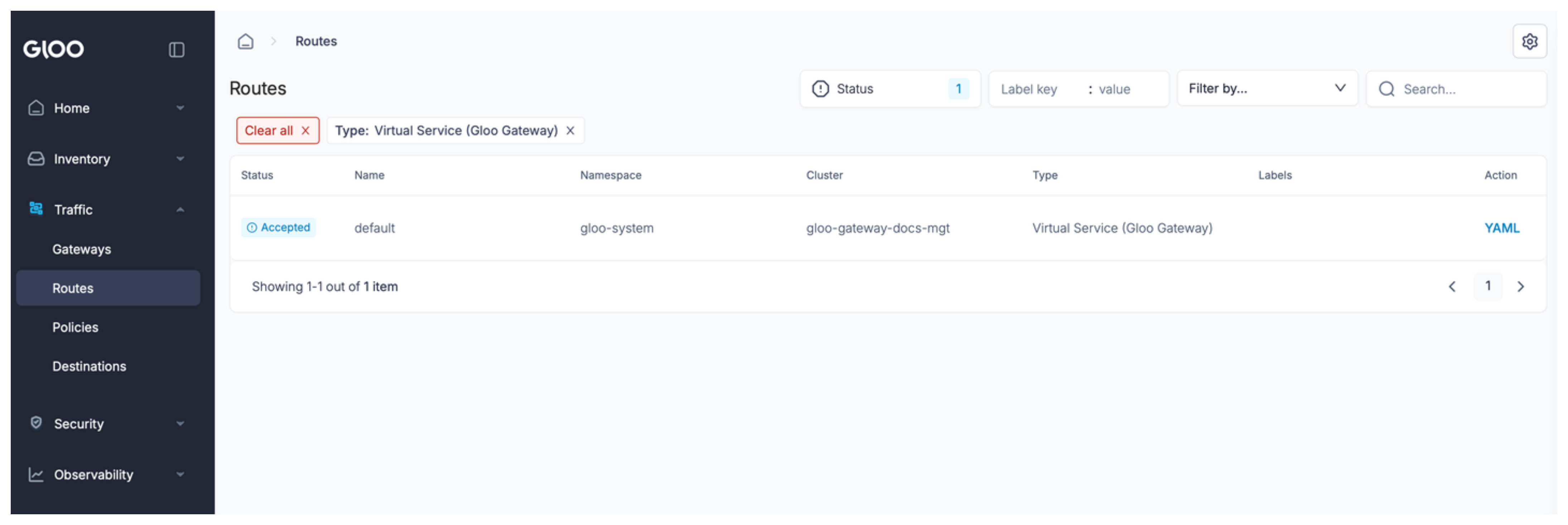 Gloo UI routes